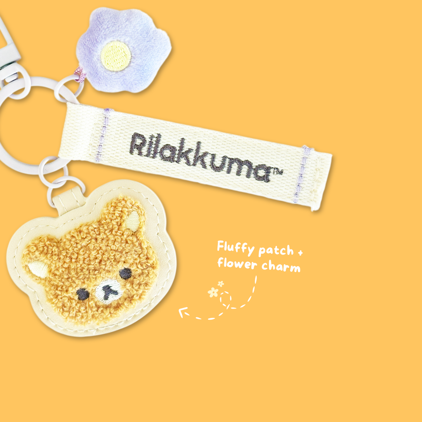 Rilakkuma 'Basic Rilakkuma Flower' Patch Keyring - Rilakkuma