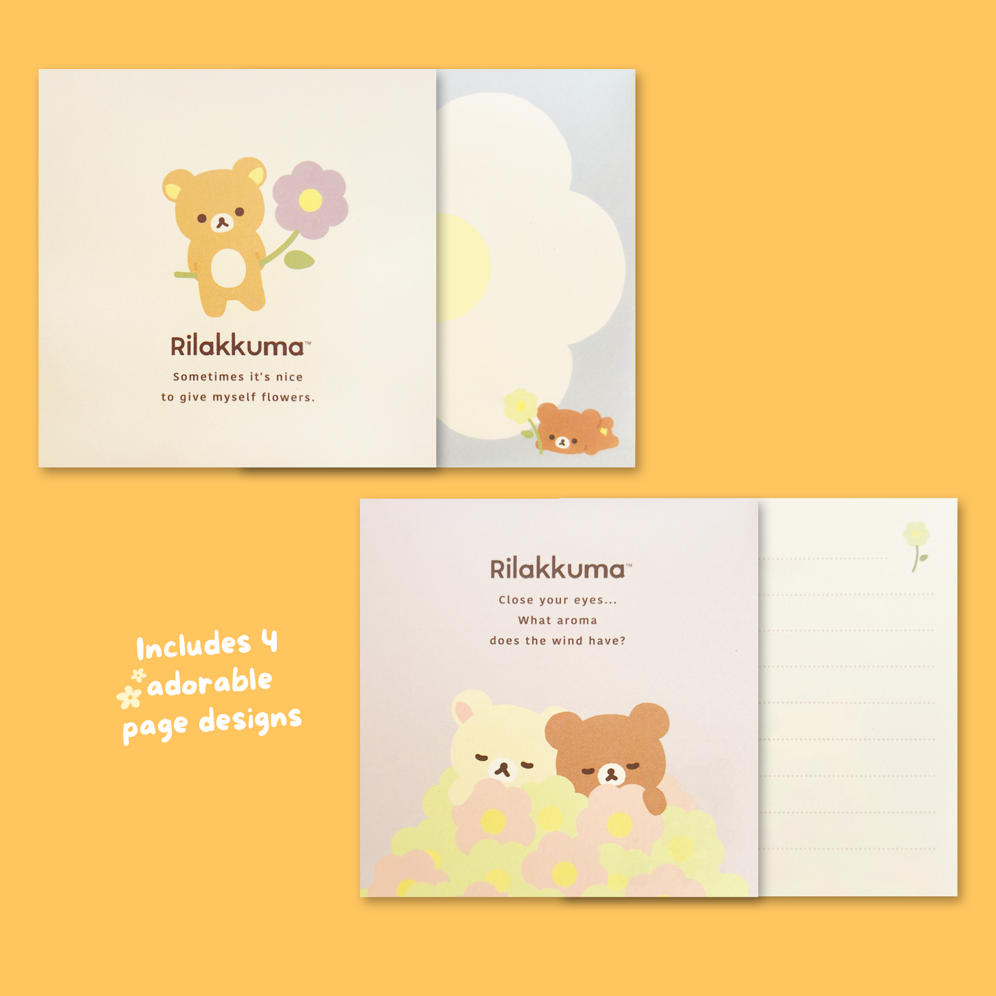 Rilakkuma 'Basic Rilakkuma Flower' Square Memo