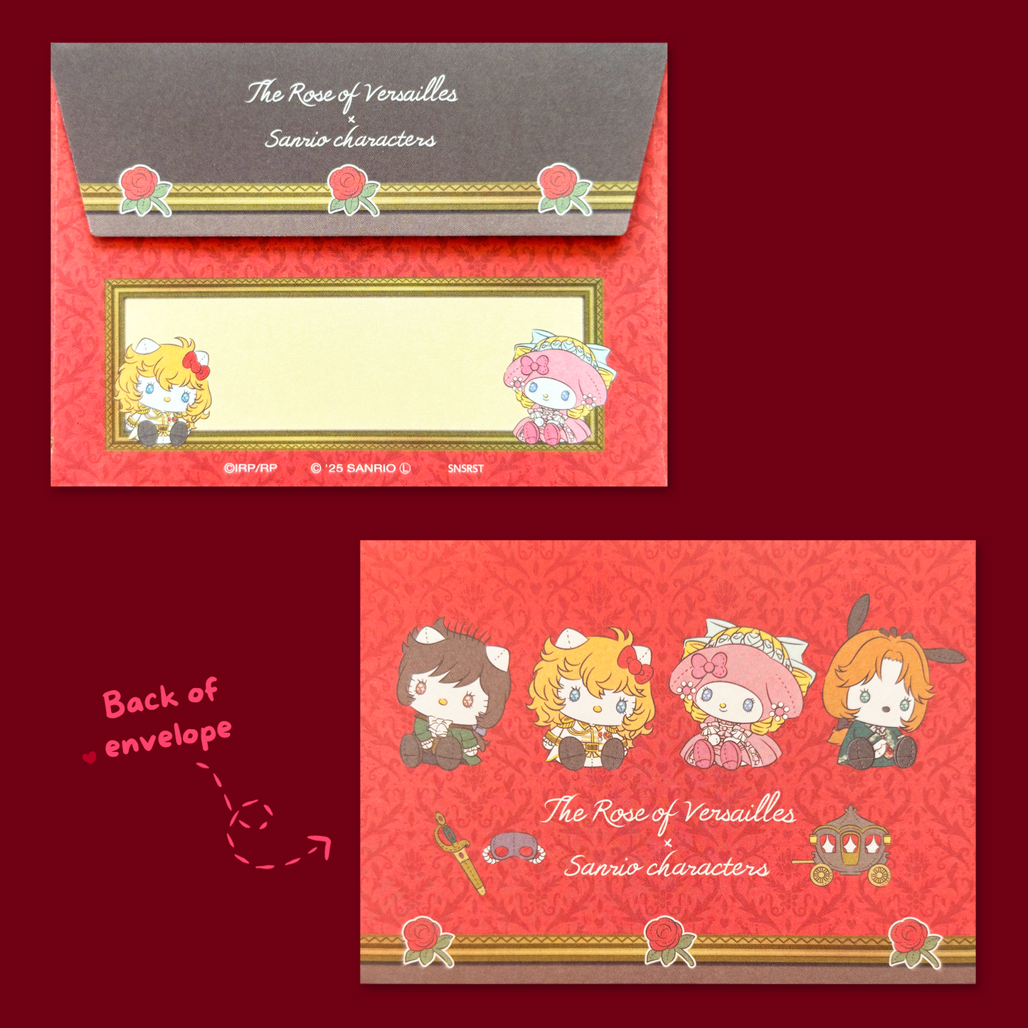 Sanrio x The Rose of Versailles Mini Letter Set