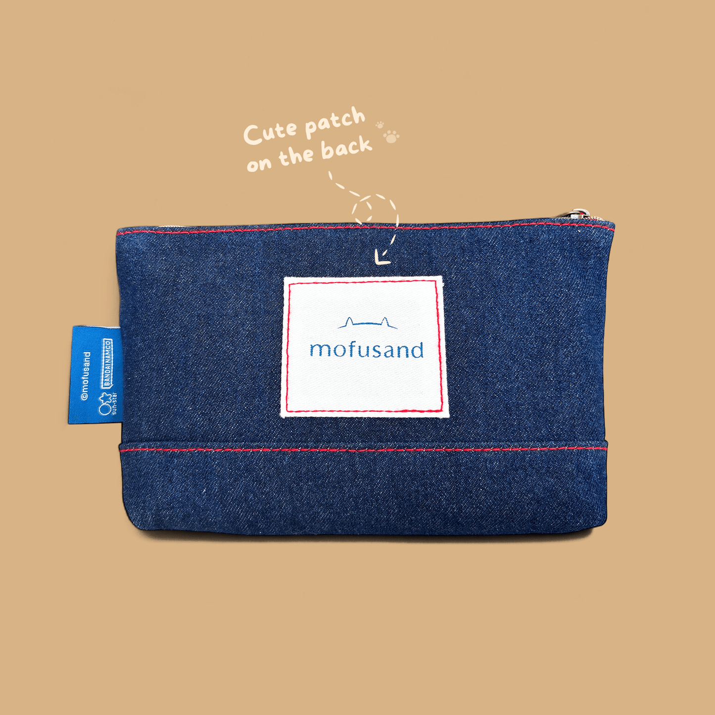 Mofusand Denim Flat Pouch - Burger Nyan - Momohana