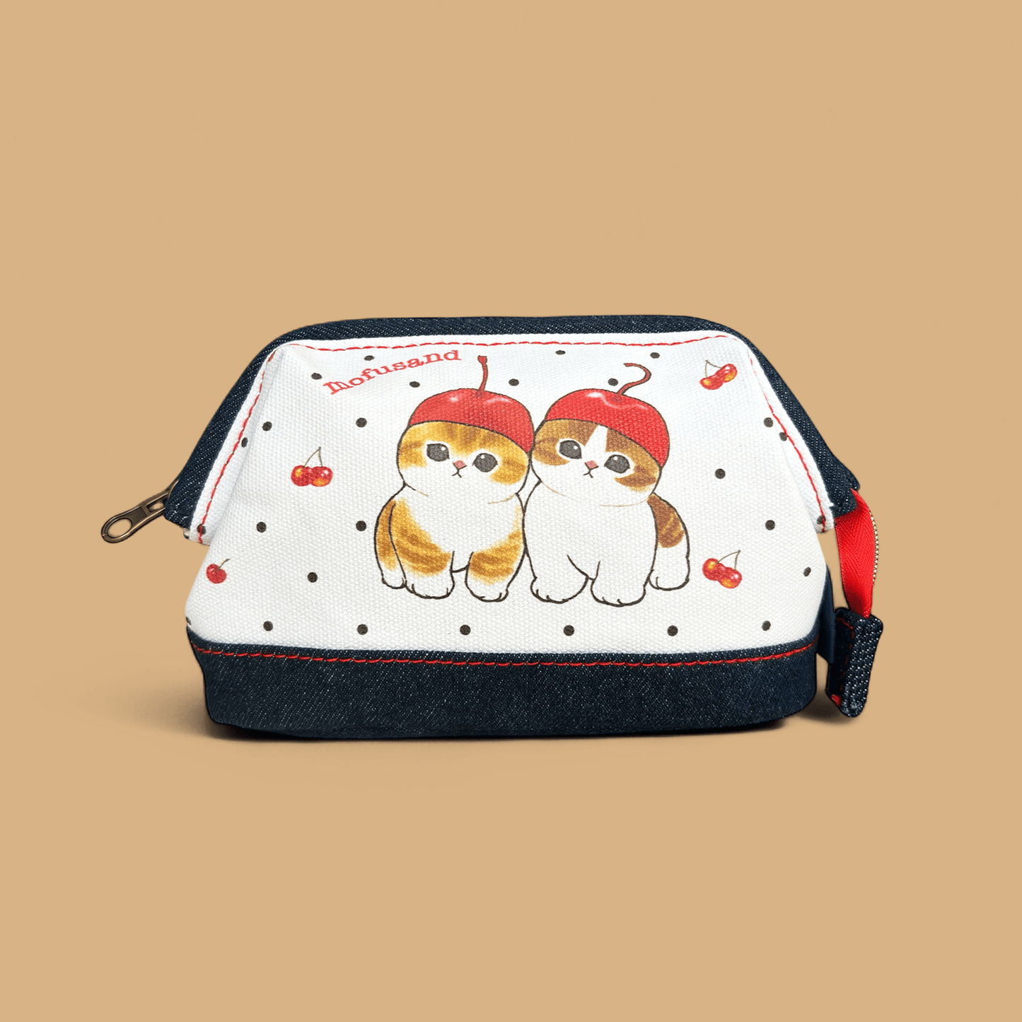Mofusand Denim Pouch - Cherry Nyan - Momohana