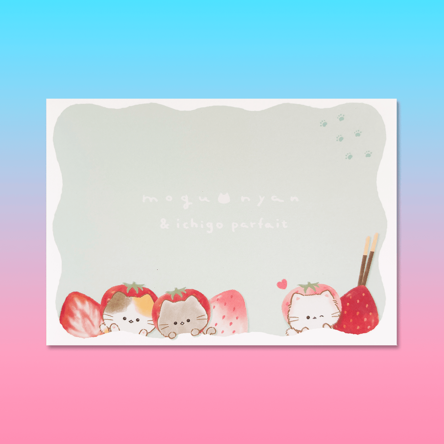 Mogunyan 'Sky Jelly' & 'Strawberry Parfait' A6 Memo Pad - Momohana