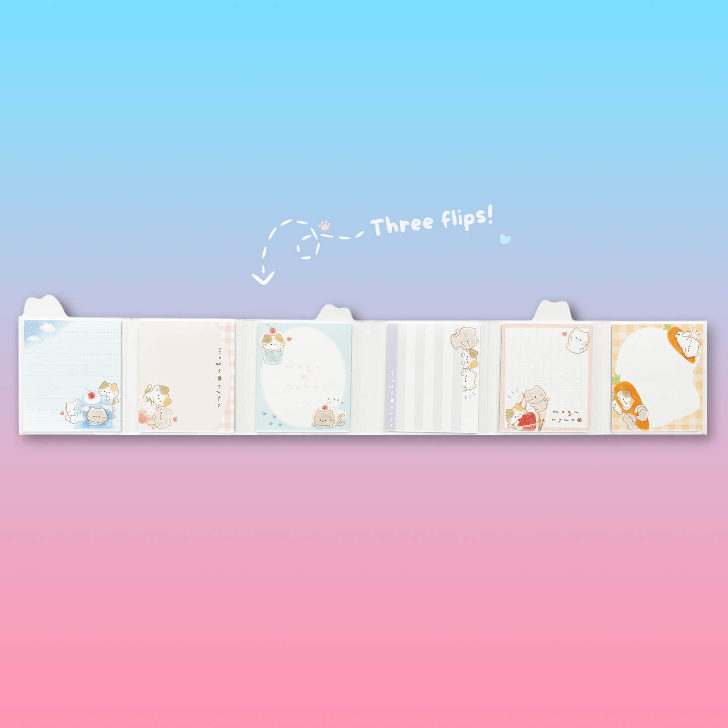 Mogunyan 'Sky Jelly' & 'Strawberry Parfait' Flip - Flap Memo - Momohana