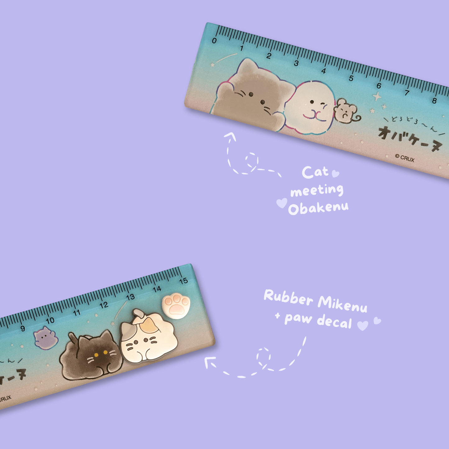 Obakenu 15cm Ruler - Cat Meeting - Momohana
