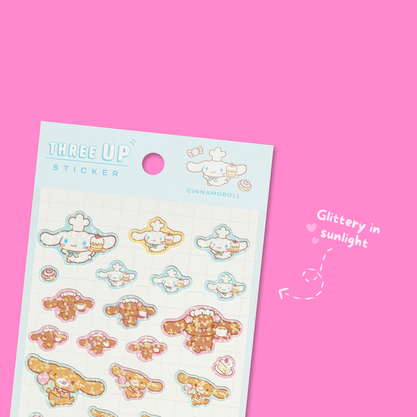 Sanrio Glitter Sticker Sheet - Cinnamoroll - Momohana