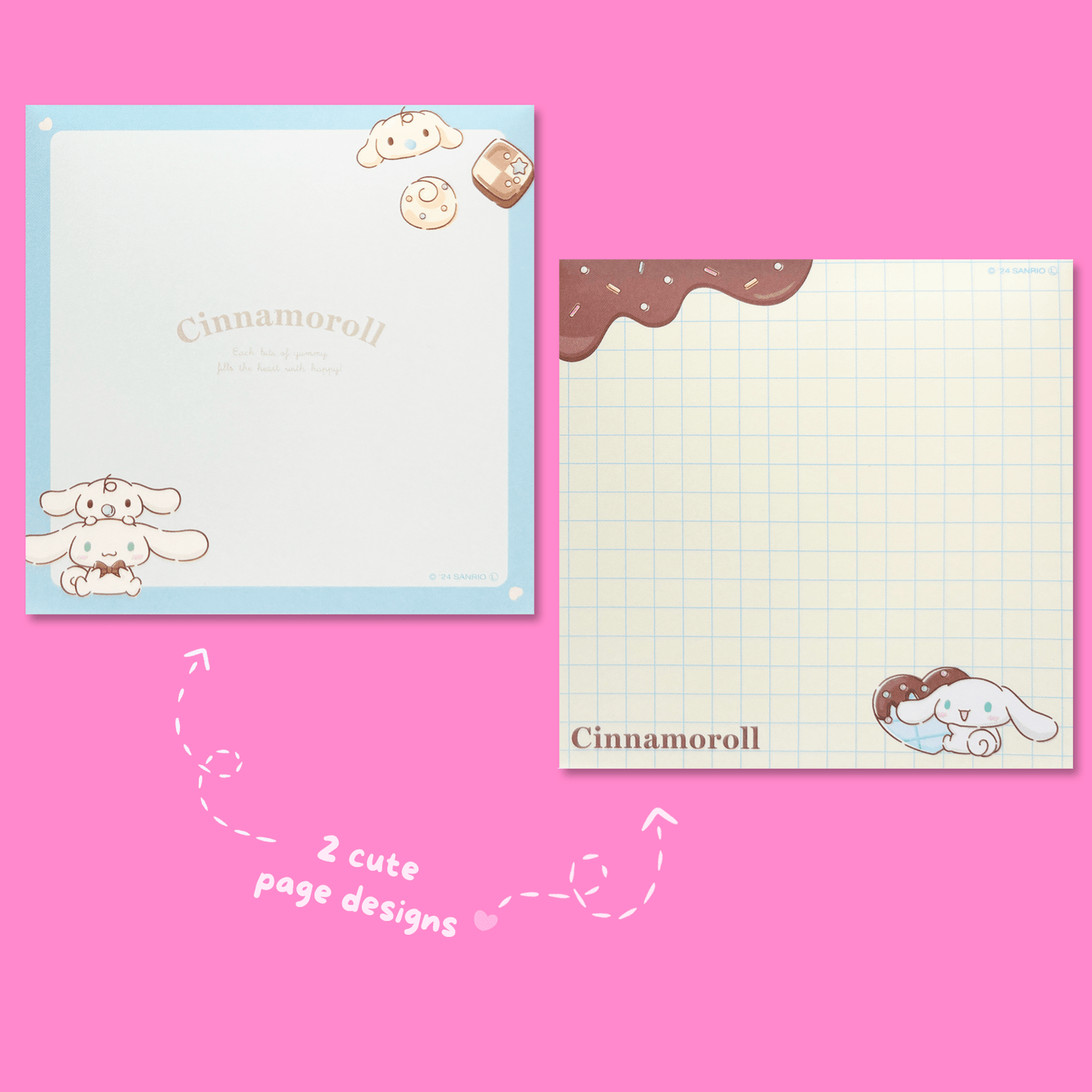 Sanrio Square Chocolate Memo Pad with Stickers - Cinnamoroll - Momohana