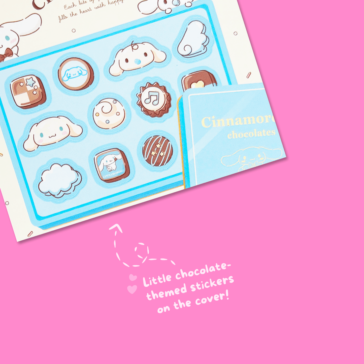 Sanrio Square Chocolate Memo Pad with Stickers - Cinnamoroll - Momohana