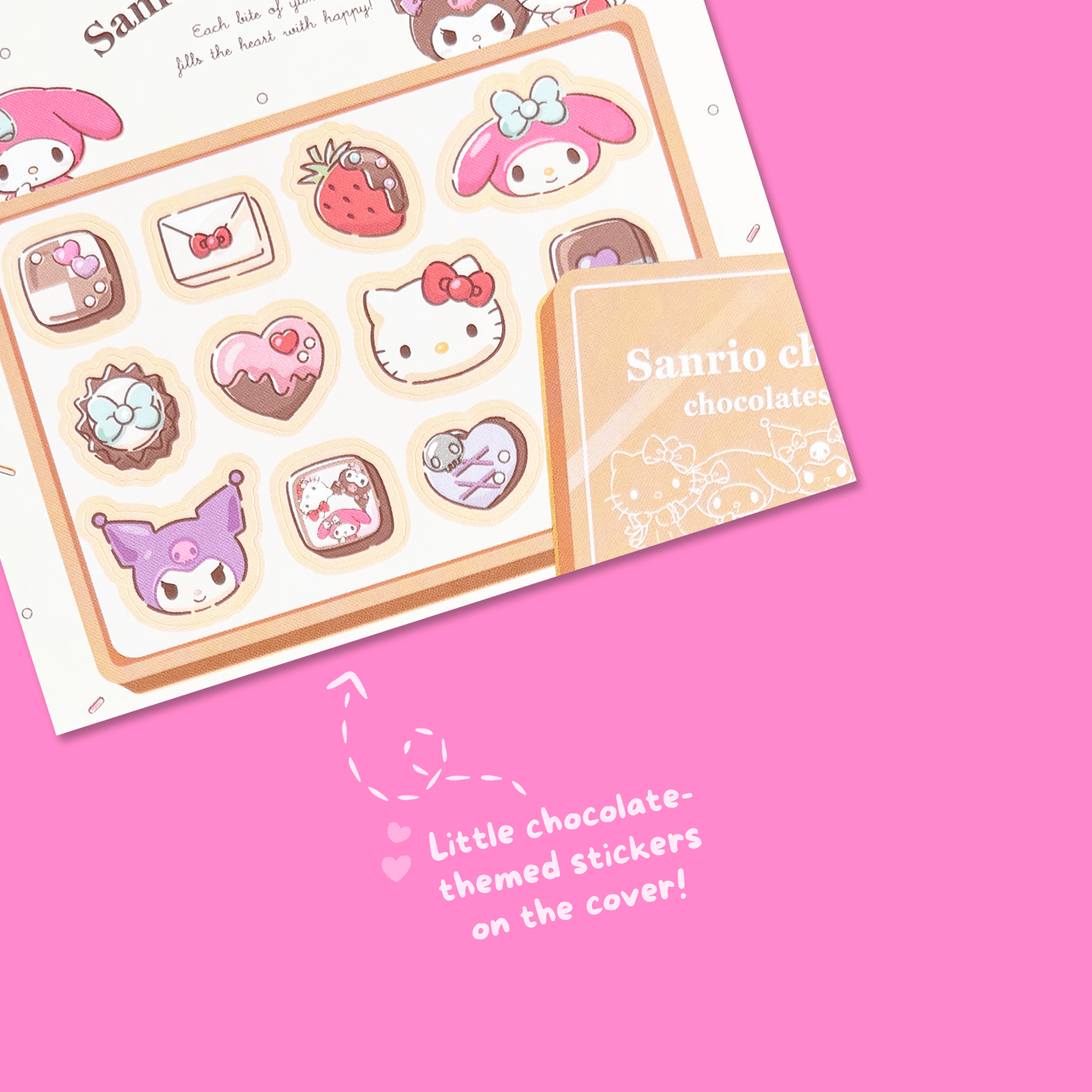 Sanrio Square Chocolate Memo Pad with Stickers - Girls - Momohana