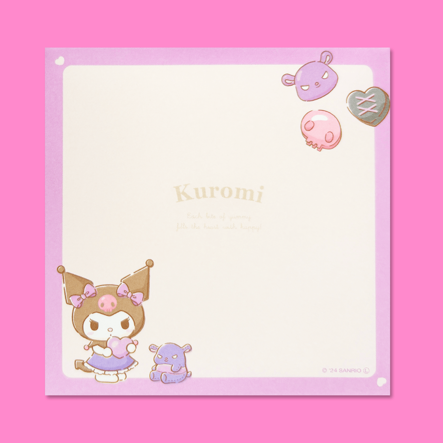 Sanrio Square Chocolate Memo Pad with Stickers - Kuromi - Momohana