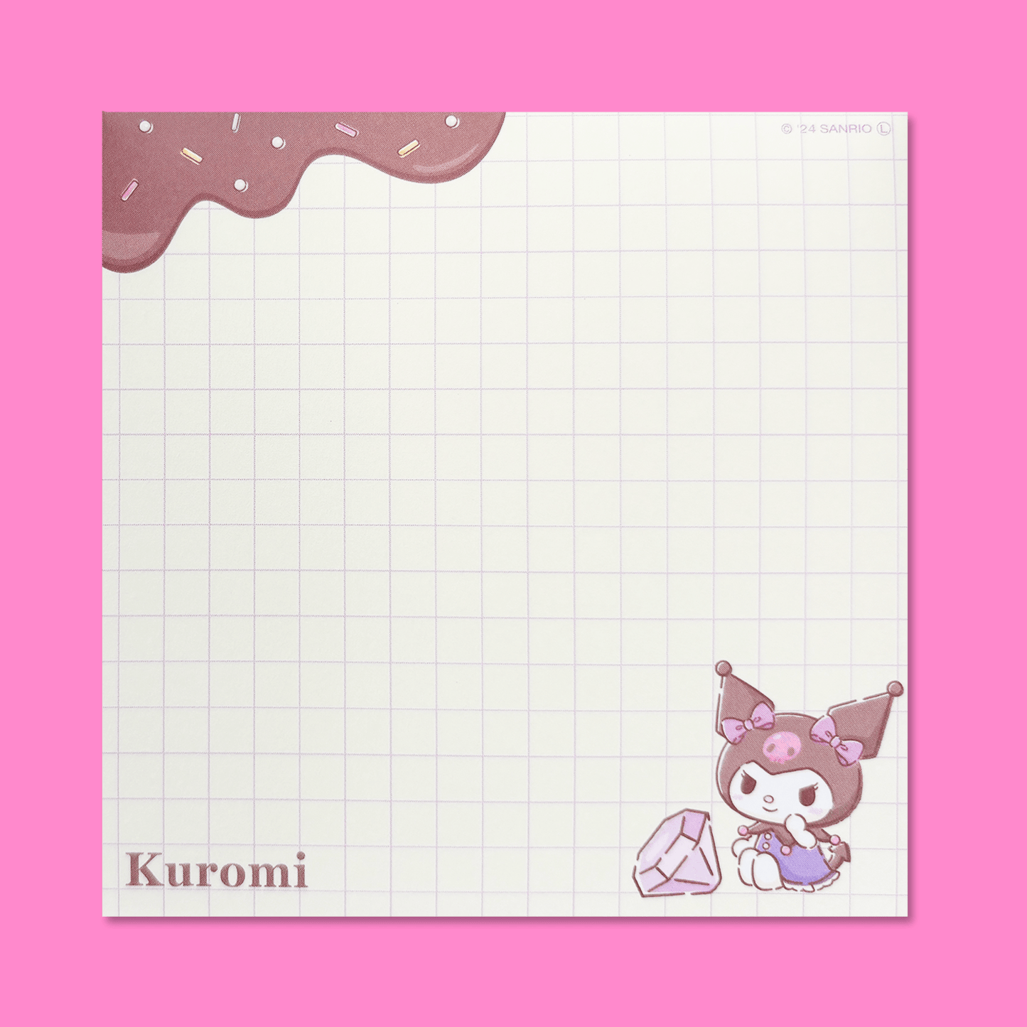 Sanrio Square Chocolate Memo Pad with Stickers - Kuromi - Momohana