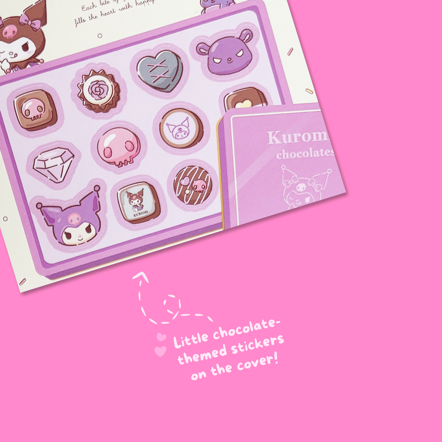 Sanrio Square Chocolate Memo Pad with Stickers - Kuromi - Momohana
