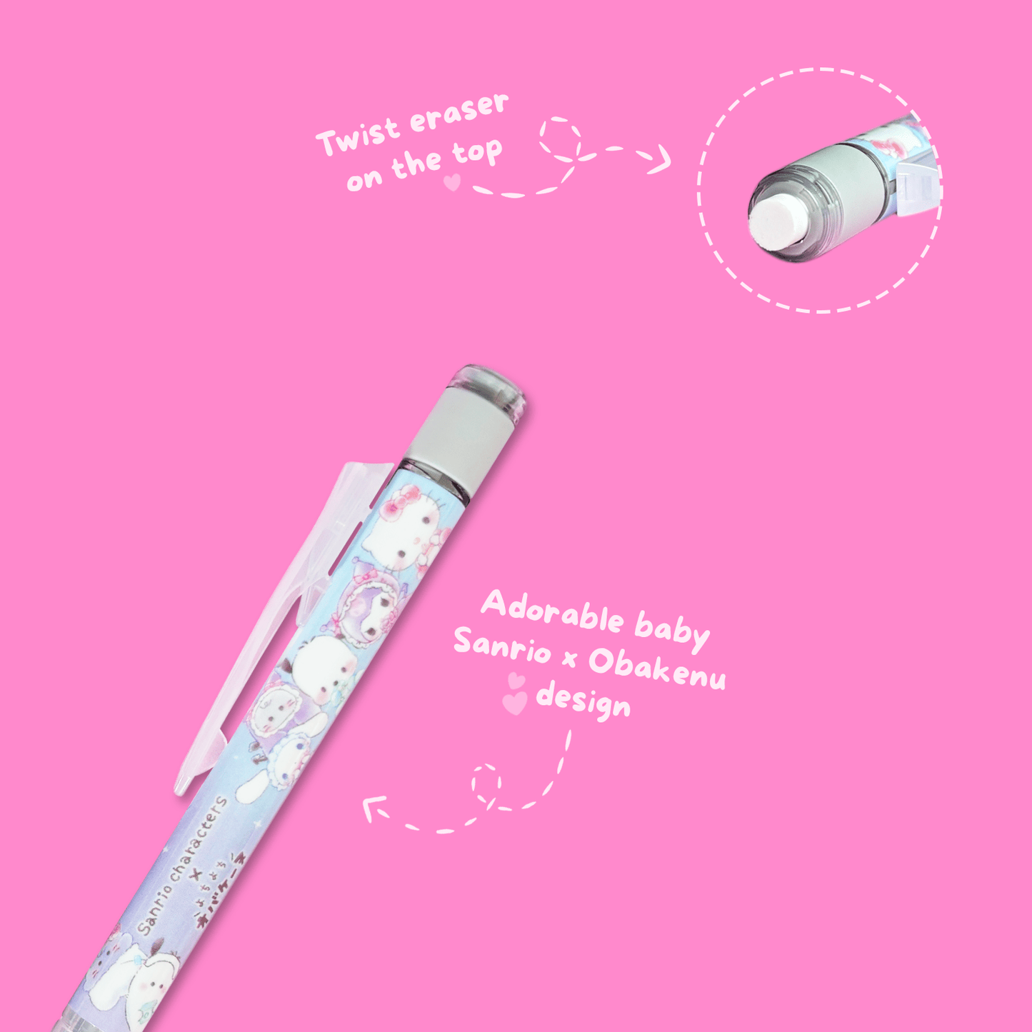 Sanrio x Obakenu 0.5mm Mechanical Pencil - Momohana