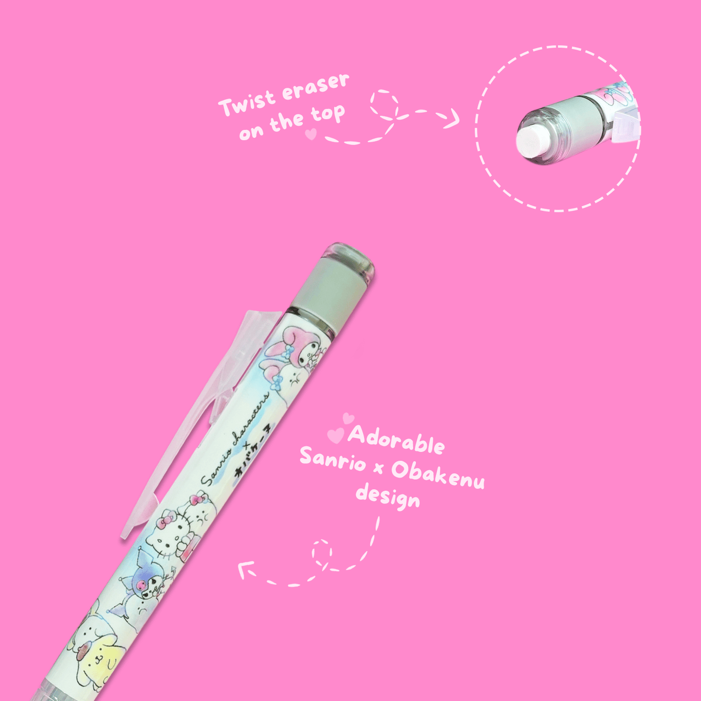 Sanrio x Obakenu 0.5mm Mechanical Pencil - Momohana