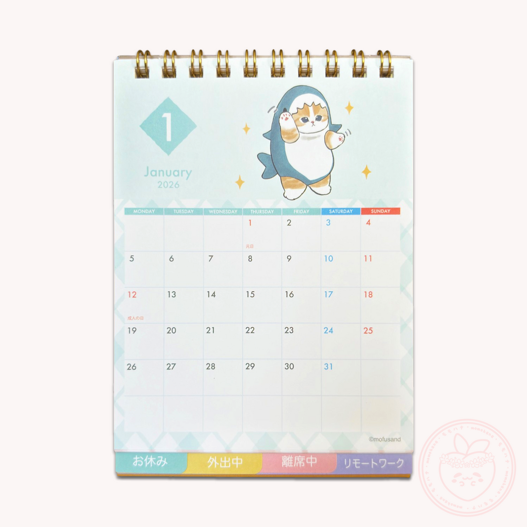 Mofusand 2026 Desk Calendar