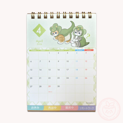 Mofusand 2026 Desk Calendar