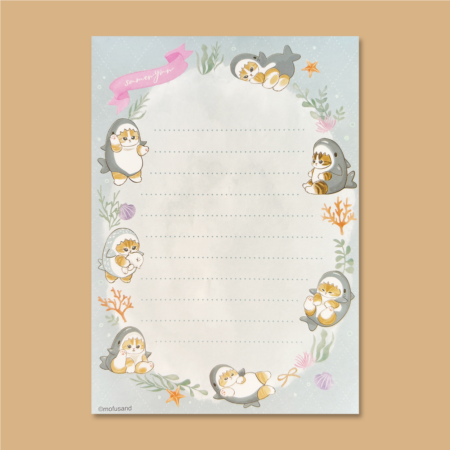 Mofusand A6 Memo Pad - Shark Nyan