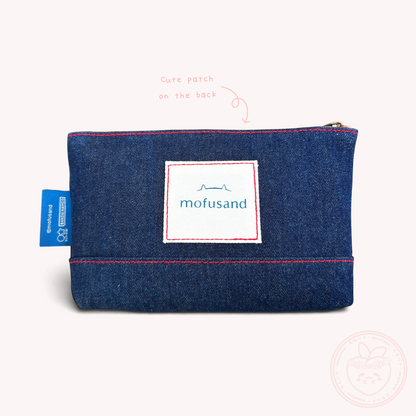 Mofusand Denim Flat Pouch - Burger Nyan