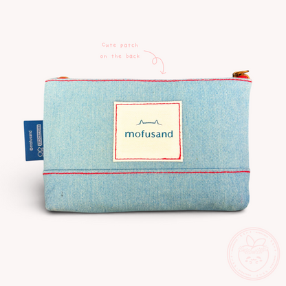 Mofusand Denim Flat Pouch - Cream Soda Nyan