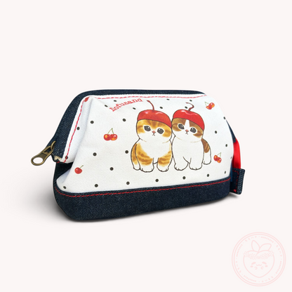 Mofusand Denim Pouch - Cherry Nyan
