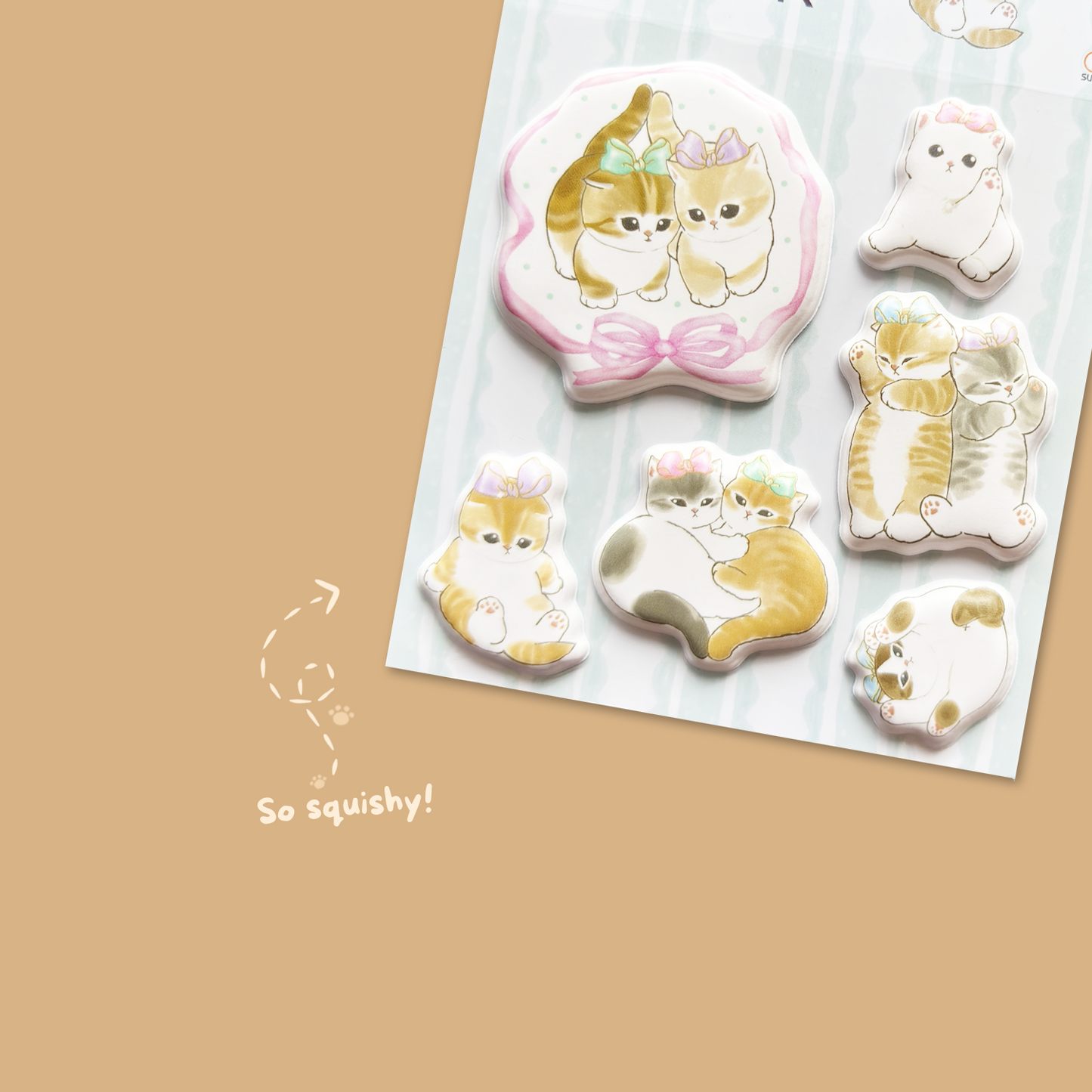 Mofusand Squishy Sticker Sheet - Ribbon