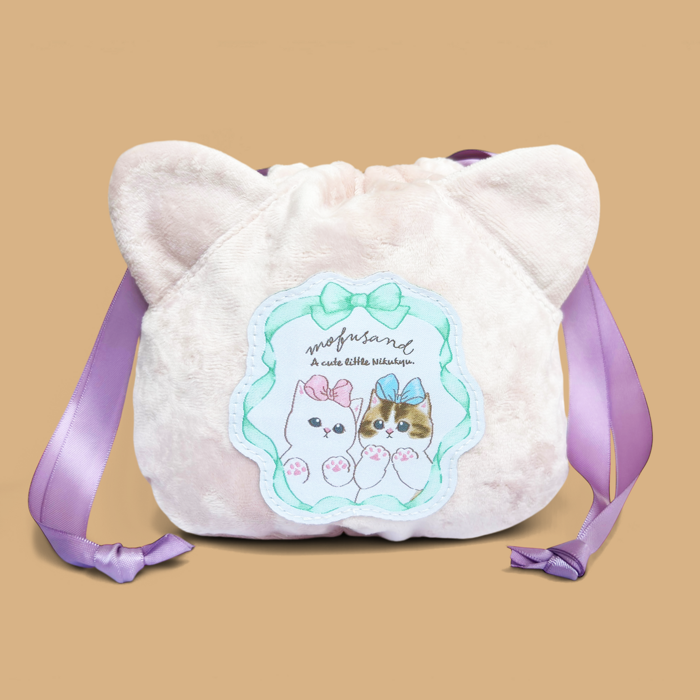 Mofusand Velvet Drawstring Pouch - Nikukyu