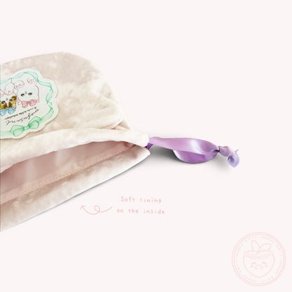 Mofusand Velvet Drawstring Pouch - Nikukyu