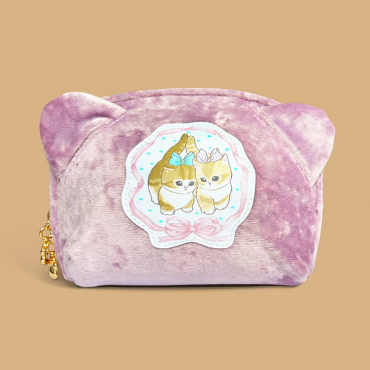 Mofusand Velvet Pouch - Ribbon