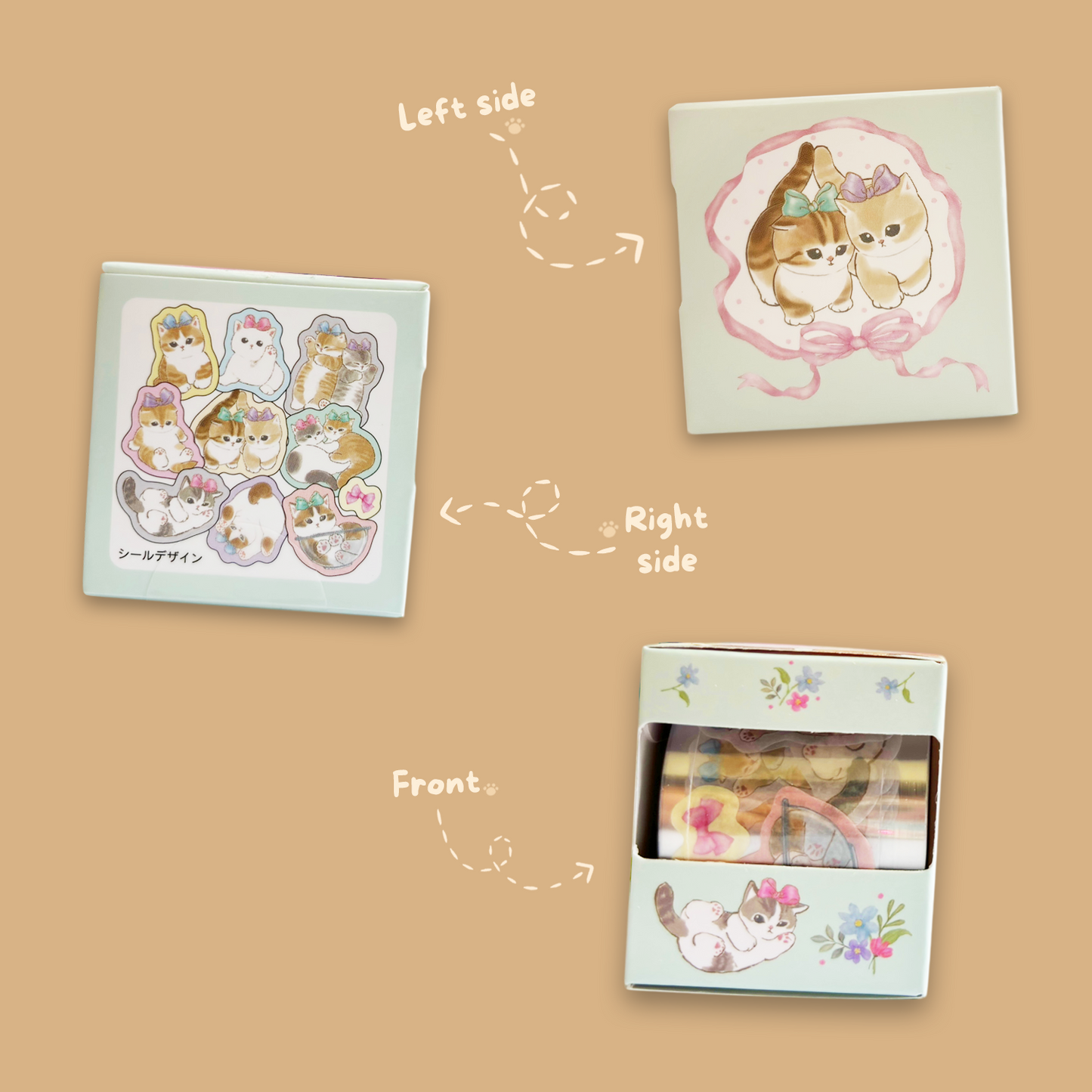 Mofusand Sticker Roll Box - Ribbon