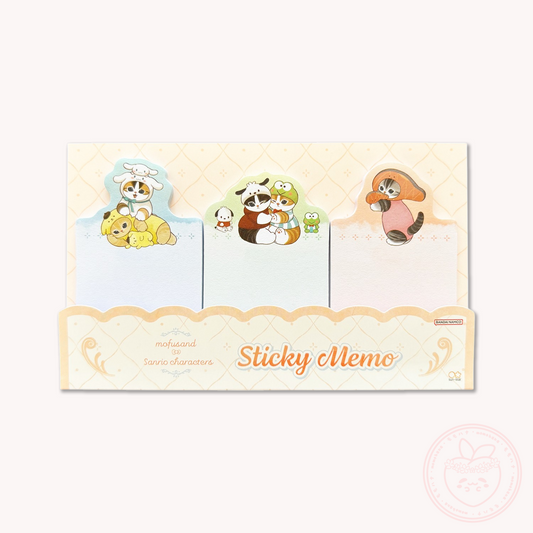 Mofusand x Sanrio Die-cut Sticky Notes - Pastel