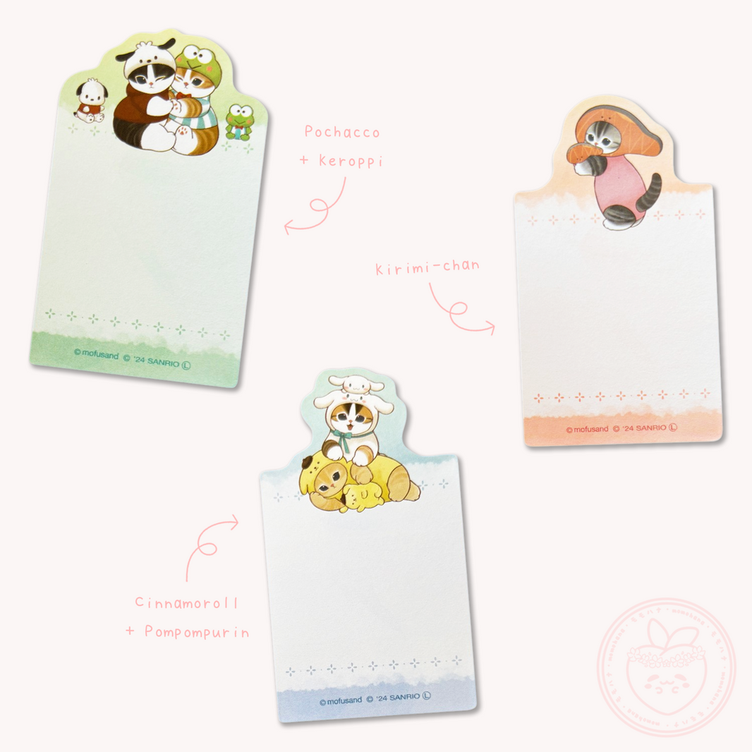 Mofusand x Sanrio Die-cut Sticky Notes - Pastel