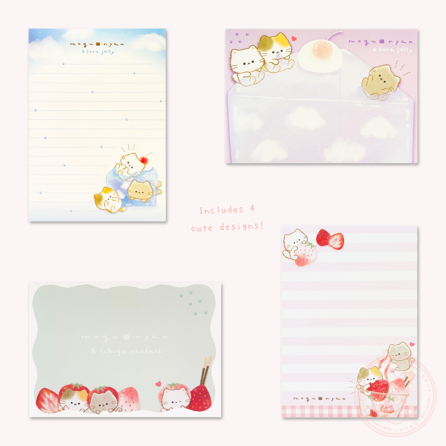 Mogunyan 'Sky Jelly' & 'Strawberry Parfait' A6 Memo Pad