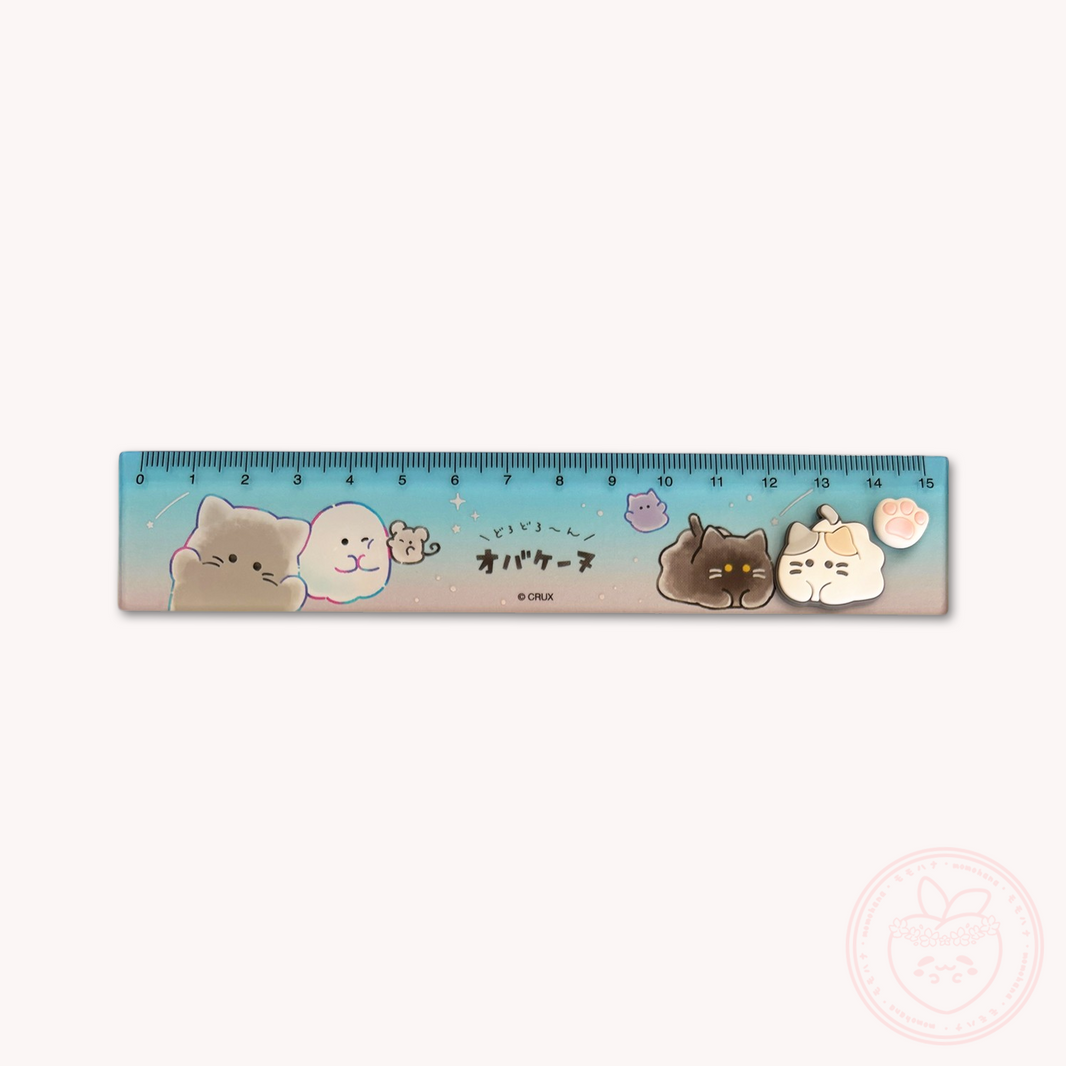 Obakenu 15cm Ruler - Cat Meeting
