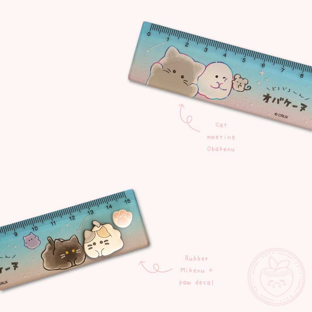 Obakenu 15cm Ruler - Cat Meeting