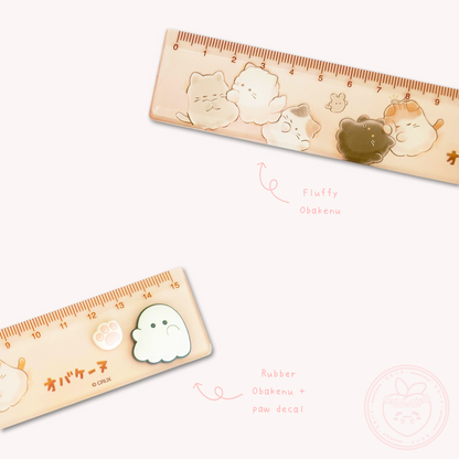 Obakenu 15cm Ruler - Fluffy