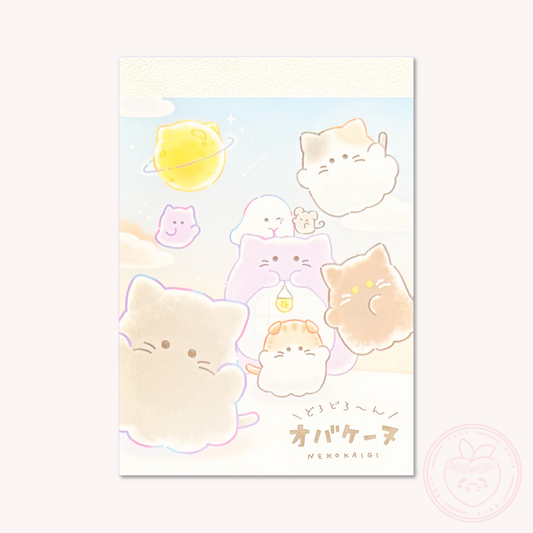 Obakenu Mini Memo Pad - Cat Meeting