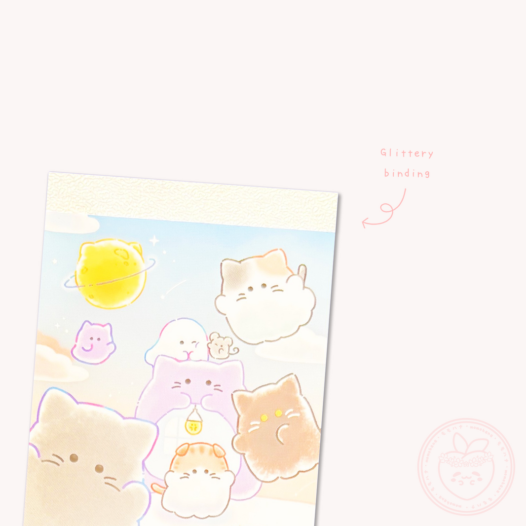 Obakenu Mini Memo Pad - Cat Meeting