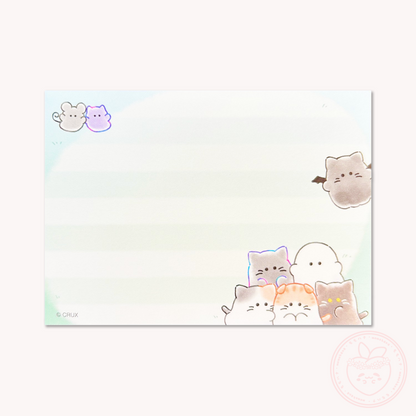 Obakenu Mini Memo Pad - Cat Meeting