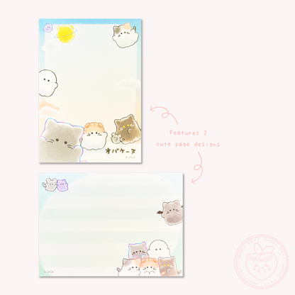 Obakenu Mini Memo Pad - Cat Meeting