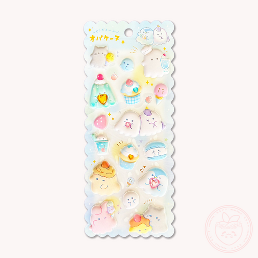 Obakenu Mochimochi Marshmallow Sticker Sheet - Sweets