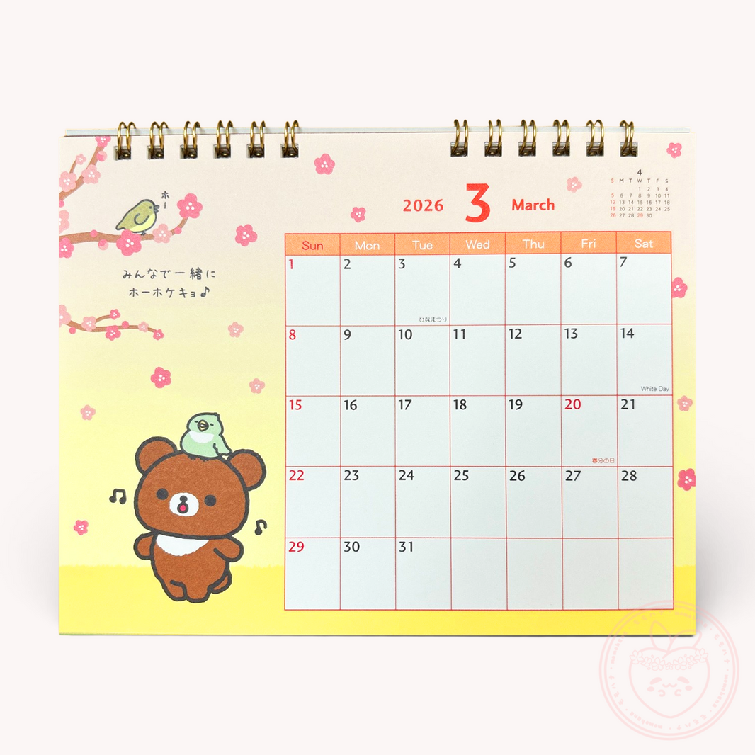 Rilakkuma 2026 Desk Calendar