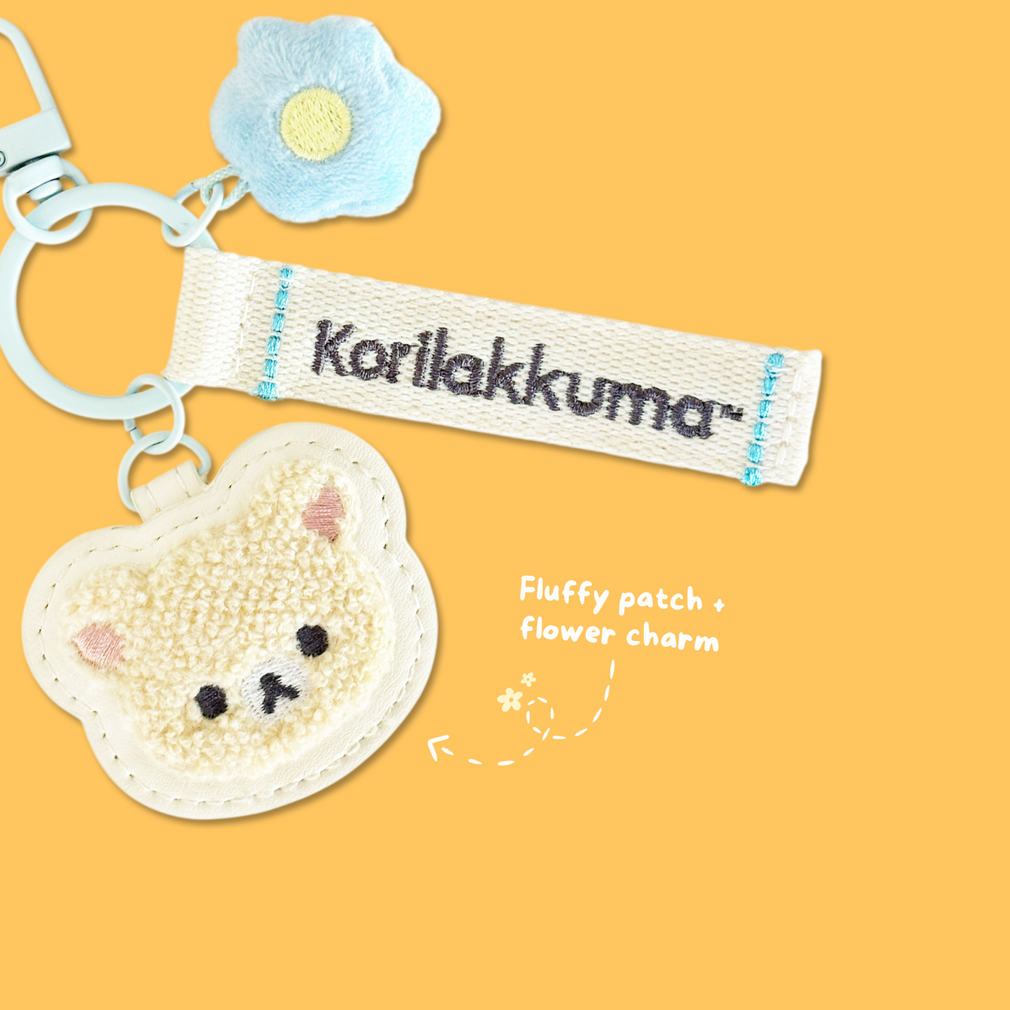 Rilakkuma 'Basic Rilakkuma Flower' Patch Keyring - Korilakkuma
