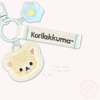 Rilakkuma 'Basic Rilakkuma Flower' Patch Keyring - Korilakkuma