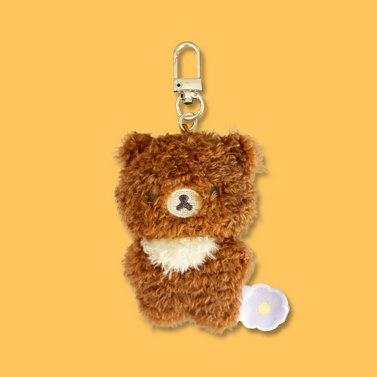 Rilakkuma 'Basic Rilakkuma Flower' Plush Keyring - Chairoikoguma