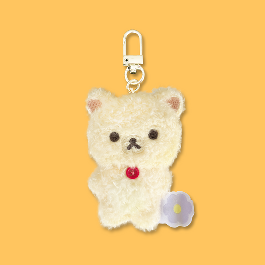 Rilakkuma 'Basic Rilakkuma Flower' Plush Keyring - Korilakkuma
