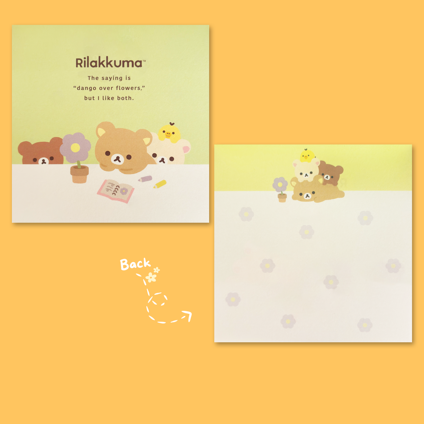 Rilakkuma 'Basic Rilakkuma Flower' Square Memo