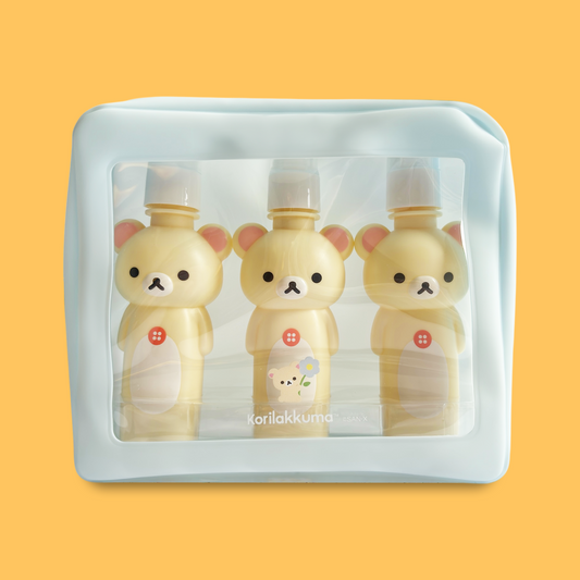 Rilakkuma 'Basic Rilakkuma Flower' Travel Bottle Set - Korilakkuma