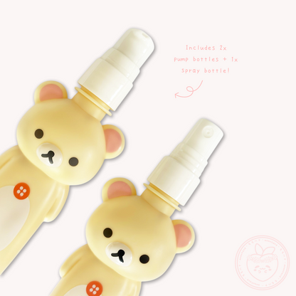 Rilakkuma 'Basic Rilakkuma Flower' Travel Bottle Set - Korilakkuma