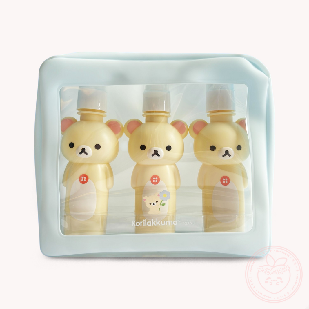 Rilakkuma 'Basic Rilakkuma Flower' Travel Bottle Set - Korilakkuma
