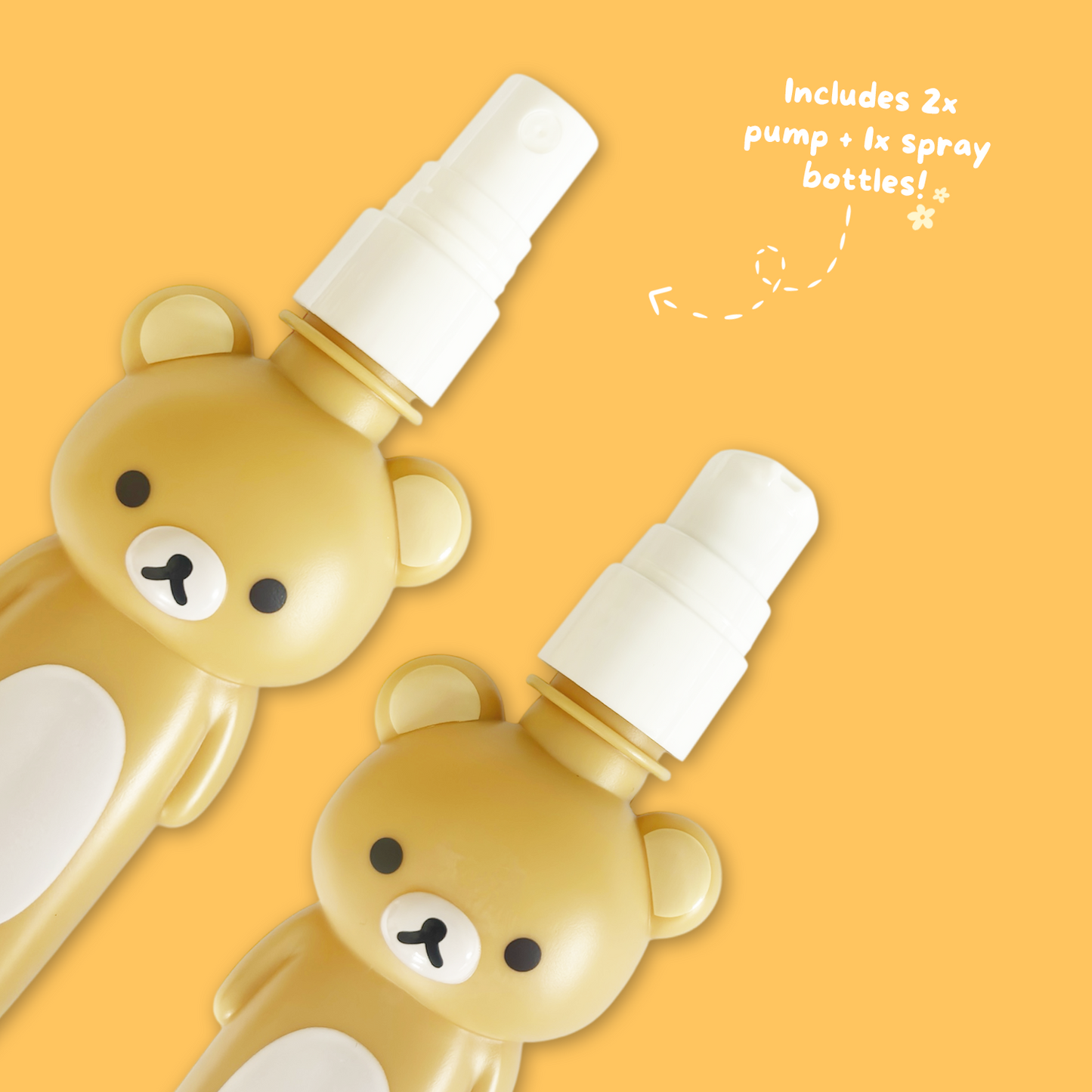 Rilakkuma 'Basic Rilakkuma Flower' Travel Bottle Set - Rilakkuma