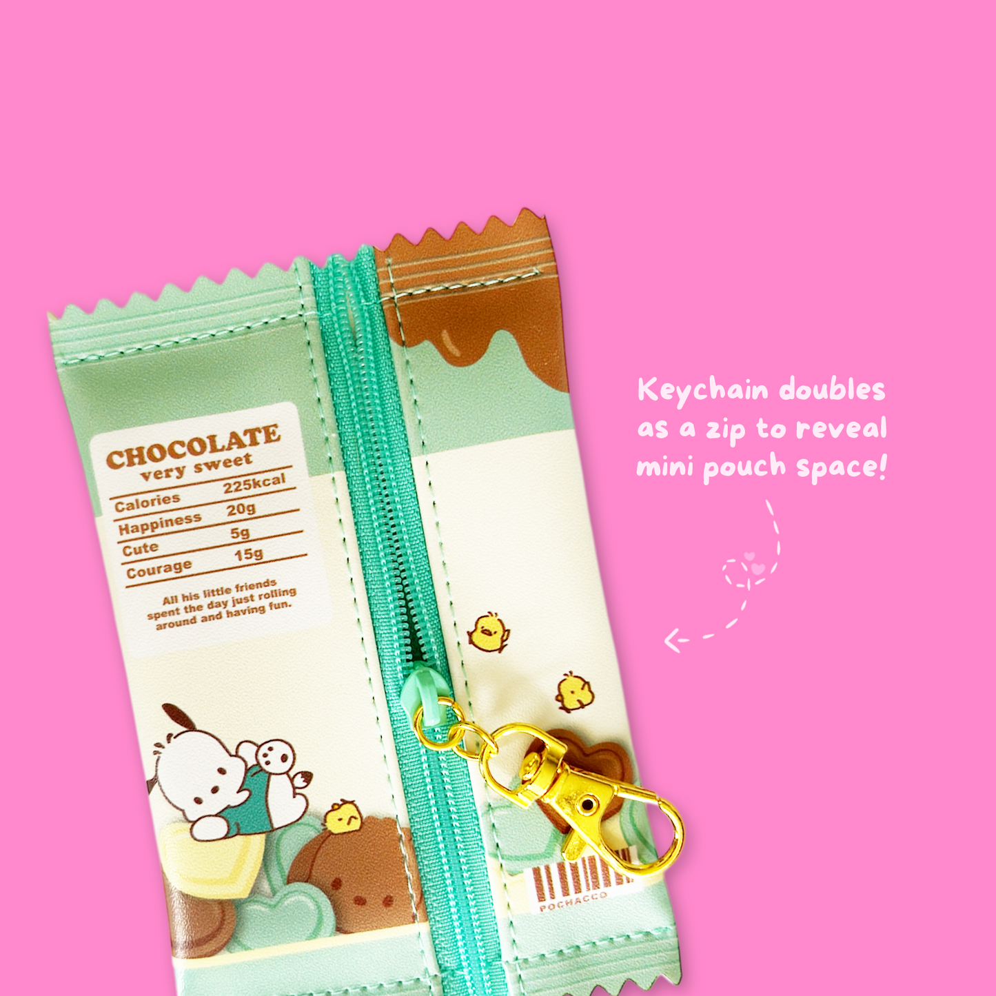 Sanrio Sweet Wrapper Keyring Pouch - Pochacco